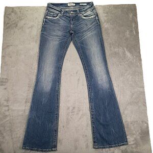 NEW NWT Daytrip Aquarius Flare Jean Women 32x37, Tag 30 XL Contrast Stitch Blue